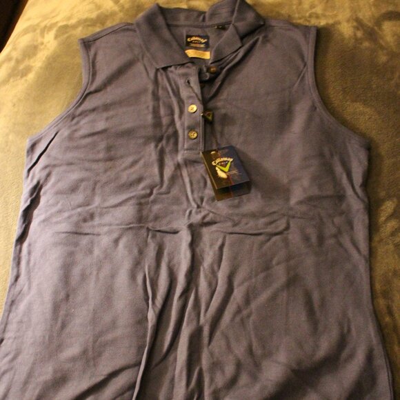 Callaway Golf Collection Sleeveless Blue Polo - Picture 1 of 3